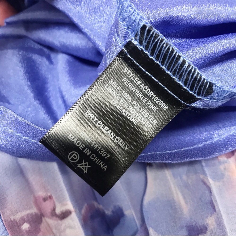 New ASTR Daytona Purple Floral Print Pleated Tiered Halter Maxi Dress Size XL - Picture 7 of 8